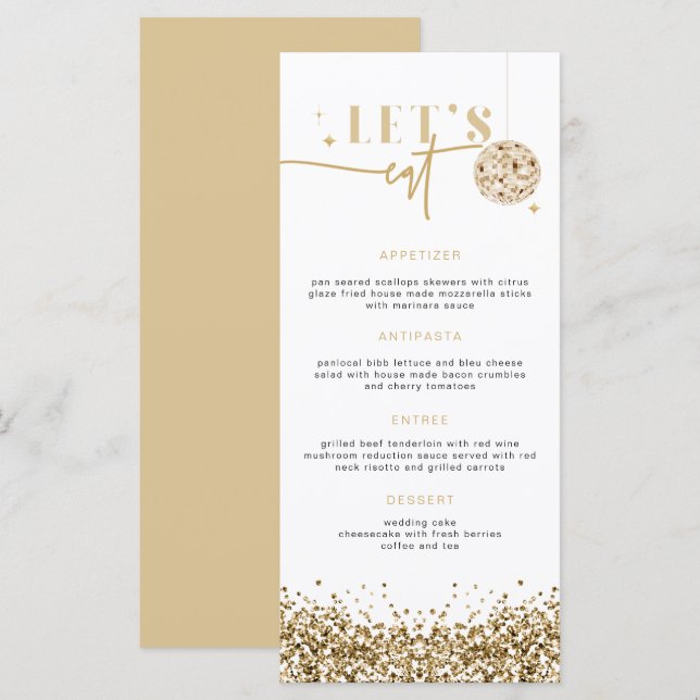 Placa de menu do Vamos de Disco REGINA Dourados Se (Frente/Verso)