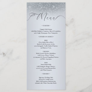 Placa de menu Elegante do Casamento tema damasco S