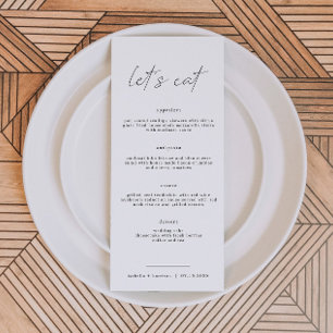 Placa de menu Elegante Elegante de Vamos Longo Min