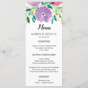 Placa de menu Floral Blossom