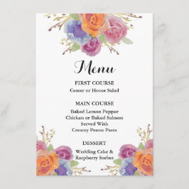 Placa de Menu Floral Brilhante