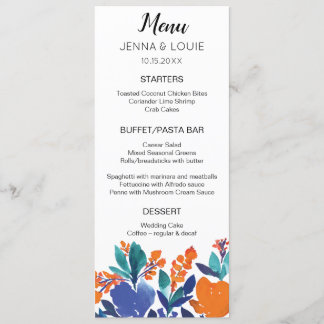 Placa de Menu Floral Flórida Vibrante