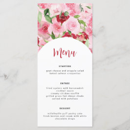 Placa de Menu Floral Rosa