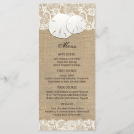 Placa de Menu Lace do Burlap Com Aquecimento Russo