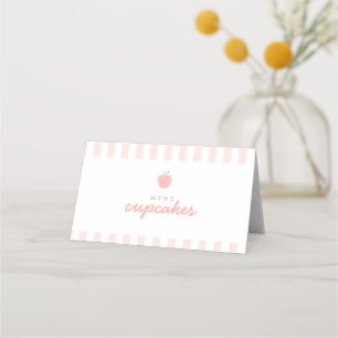 Placa de menu Peach dobrada cor-de-rosa doce