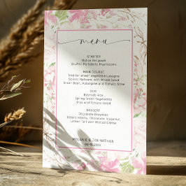 Placa de menu plana cor-de-rosa elegante