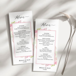 Placa de menu plana cor-de-rosa elegante