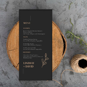 Placa de menu preta de pasta minimalista moderna