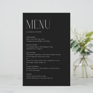 Placa de menu preta para tipografia minimalista mo