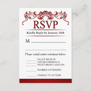Placa de menu RSVP 3,5x5 - Namorados Elegantes Ver