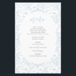 Placa de menu Toile de Jouy<br><div class="desc">Cartão de menu Chinoiserie toile de jouy</div>