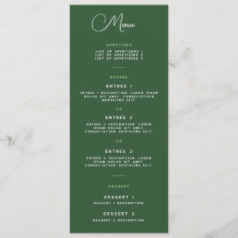 Placa de menu - Wright tsville Manor Suite