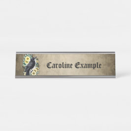 Placa De Mesa A graça e a elegância do corvo.