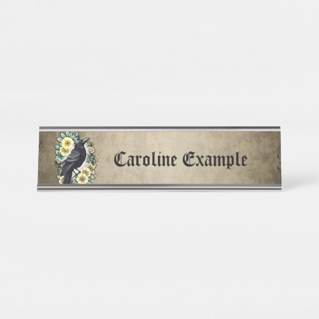 Placa De Mesa A graça e a elegância do corvo. (Frente)