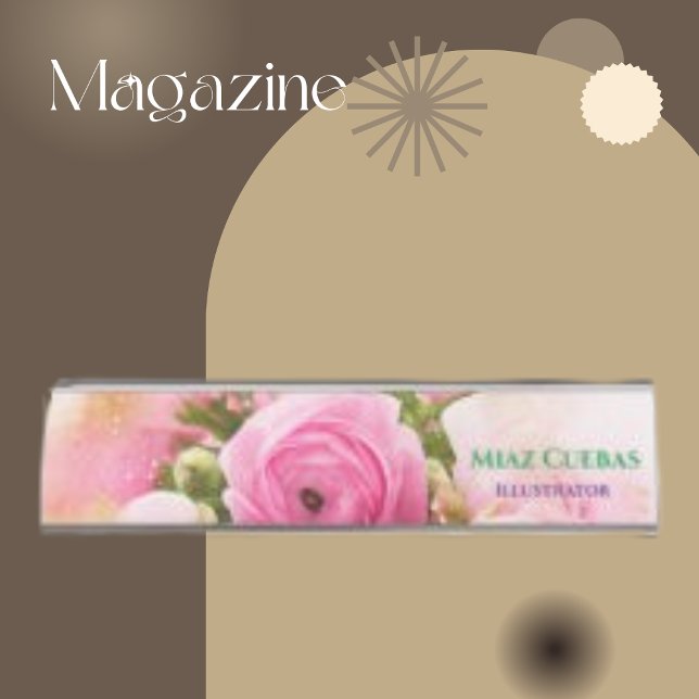 Placa De Mesa Abstrato de Rosa de ventilador clássico (Criador carregado)