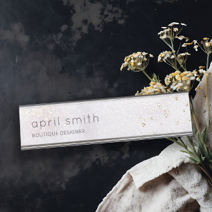 Placa De Mesa Abstrato Dourada Lilac Brush Stoke Watercolor Glit