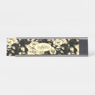 Placa De Mesa Abstrato vintage vintage vincel floral Monograma