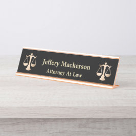 Placa De Mesa Advogado-Advogado Scales da Justiça Dourado