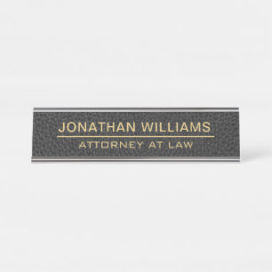Placa De Mesa Advogado em Couro Sintético Nome Personalizado Pre