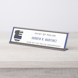 Placa De Mesa Agente policial Thin Blue Line Policial