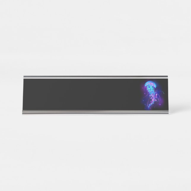 Placa De Mesa Água-viva brilhante a cores (Frente)