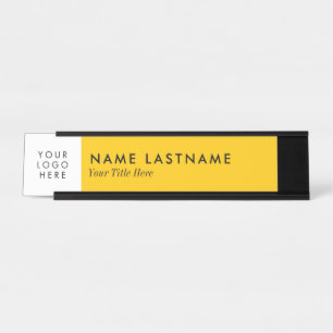 Placa De Mesa Amarelo amarelo-escuro com o logotipo personalizad