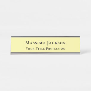 Placa De Mesa Amarelo Claro Simples Elegante Profissional Modern