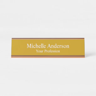 Placa De Mesa Amarelo de dijon simples profissional moderno mini