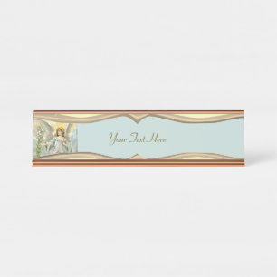 Placa De Mesa Anjo Azul