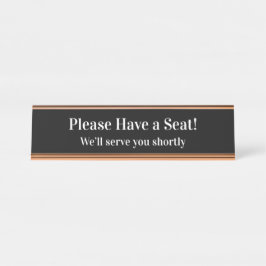 Placa De Mesa Antigo e tradicional "Por favor, sente-se!"