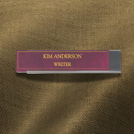 Placa De Mesa Aparência de couro marrom personalizada