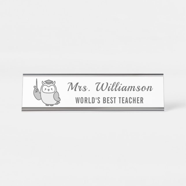 Placa De Mesa Apreciação De Professores De Nome Personalizado Do (Frente)