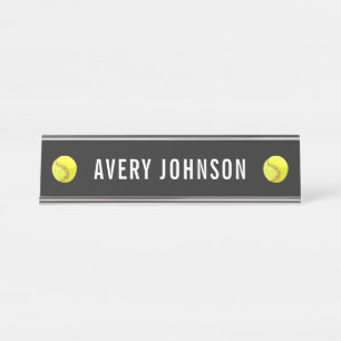 Placa De Mesa Aquarela Tênis Balls Player Treinador Personalizad