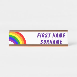 Placa De Mesa Arco-íris de harmonização do casal do gay de LG