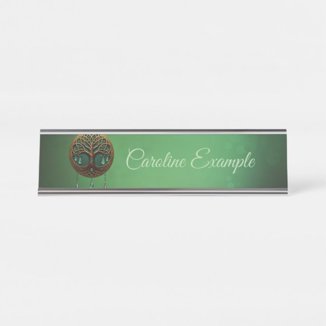 Placa De Mesa Árvore estilizada da vida (Frente)