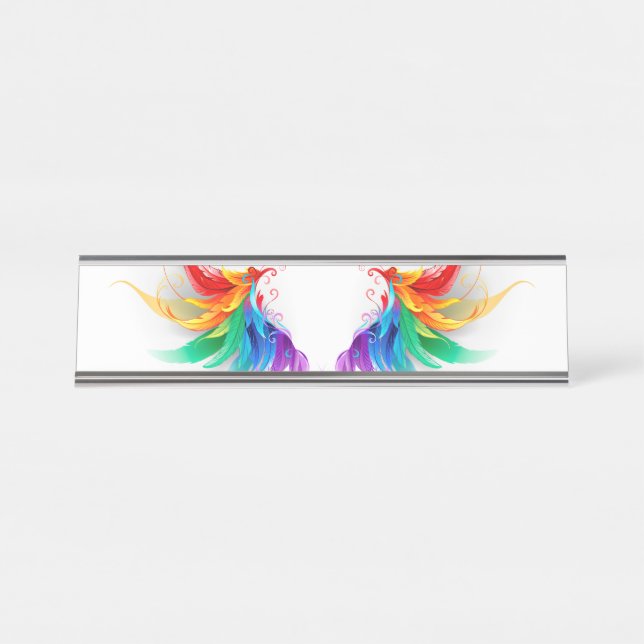 Placa De Mesa Asas Fluffy Rainbow (Frente)