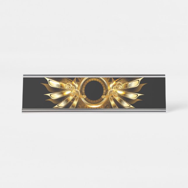 Placa De Mesa Asas steampunk (Frente)