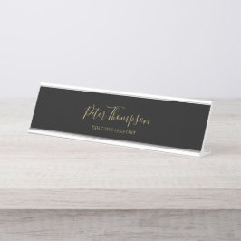 Placa De Mesa Assinatura Elegante de Script de Negócio