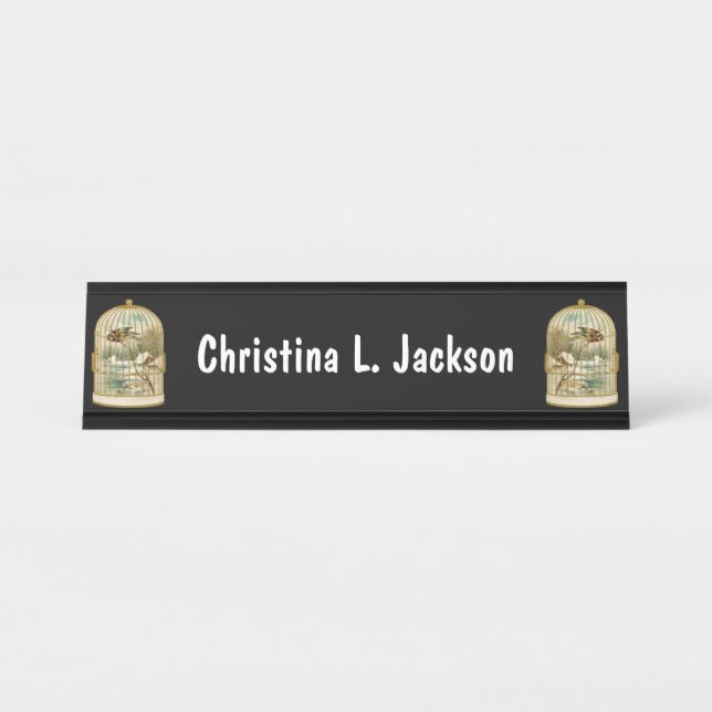 Placa De Mesa Aves Douradas com Pássaros Supervisionando Neve Ca (Frente)