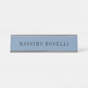 Placa De Mesa Azul Cinza Minimalista Simples Legível Moderno