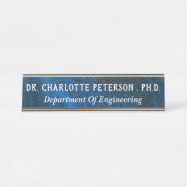 Placa De Mesa Azul Marinho Phd ou Doutorado