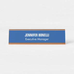 Placa De Mesa Azul moderno minimalista profissional adicione seu