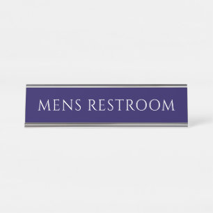 Placa De Mesa Banheiro Masculino Azul Elegante