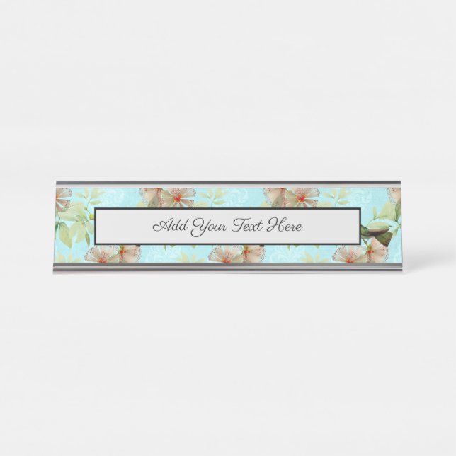 Placa De Mesa Beija-flor Colibri Folha Verde Primavera (Frente)