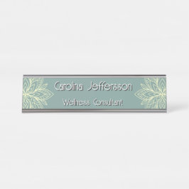 Placa De Mesa Bem-estar do consultor Zen Lotus Teal