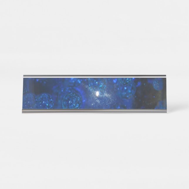 Placa De Mesa Bolhas de Vidro Azul Queda (Frente)