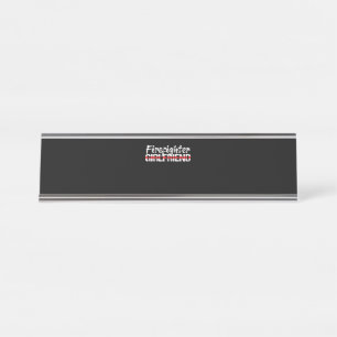 Placa De Mesa Bombeiro Namorada Thin Red Line