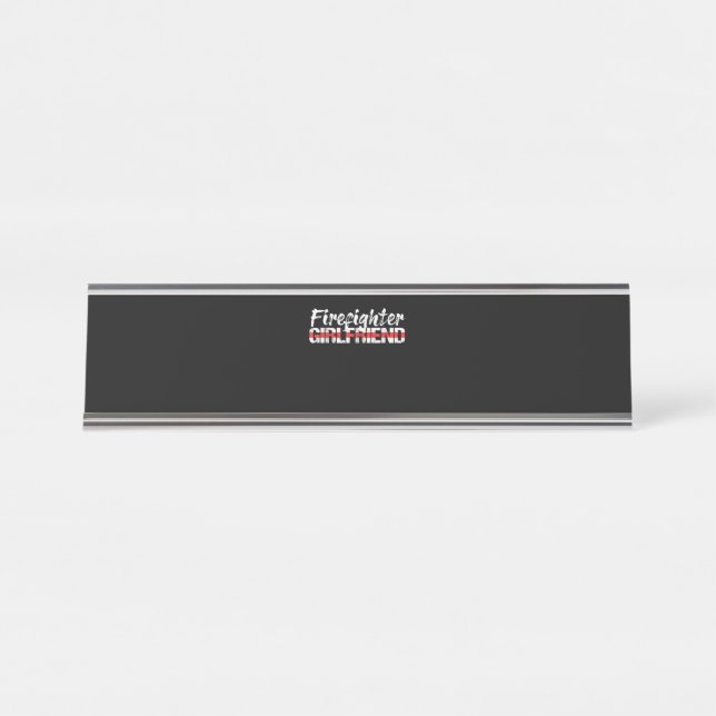 Placa De Mesa Bombeiro Namorada Thin Red Line (Frente)
