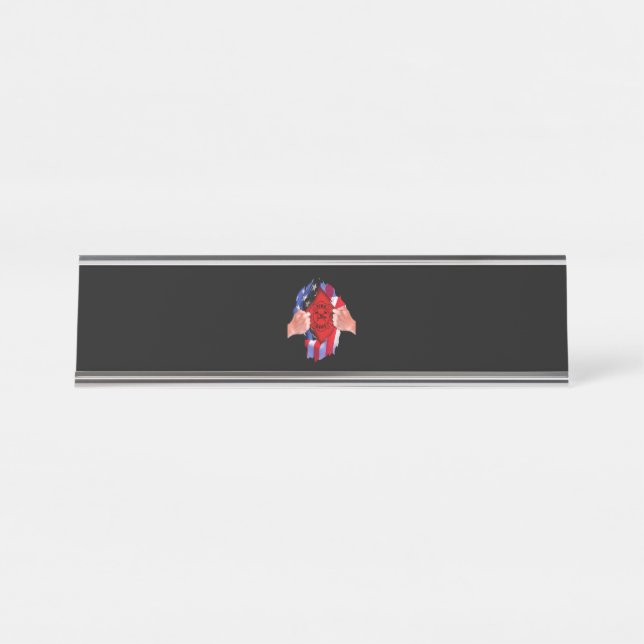 Placa De Mesa Bombeiros - Linha Vermelha fina (Frente)