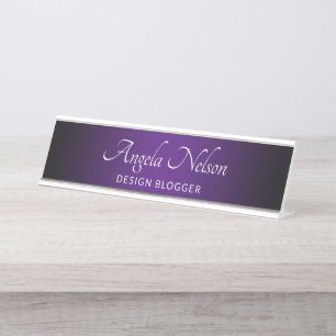 Placa De Mesa Borda Preta Roxo Real Ombre